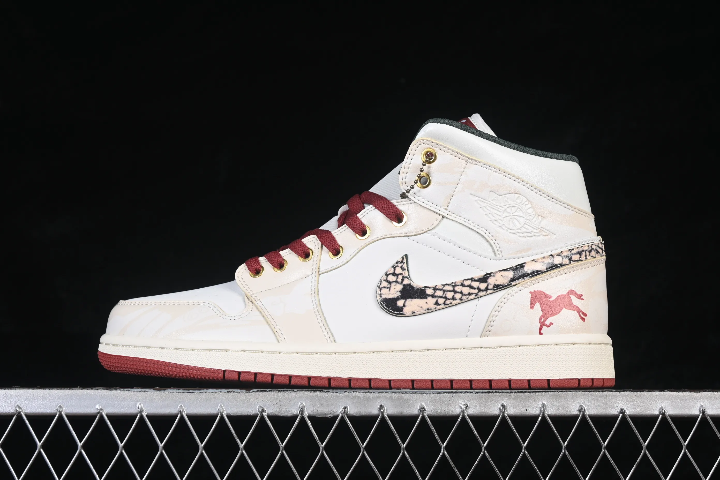 All Categories Air Jordan Jordan Series Basketball Shoes Air Jordan 1 Mid Air Jordan 1 Mid AJ1 Joe 1 Year of the Horse Limited Chinese Cultural Leisure Sneakers DQ8426-105